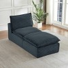 AENKYO Modern Corduroy Cloud Sofa, Modular Sectional with High-Density Foam & Ottoman, Freely Combined for Living Room - 3 of 4