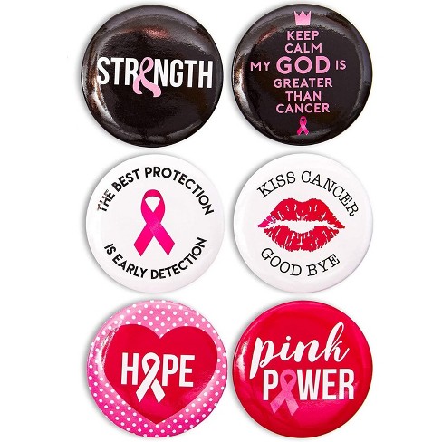 Blue Panda Breast Cancer Awareness Buttons - 24-pack Pink Ribbon Round  Buttons - Pinback Buttons In 6 Designs : Target