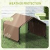 Vynxaria Brown PawHut Dog Shade Shelter, Portable Pet Tent, Water Resistant Dog House - 3 of 4