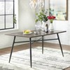 Buylateral 7pc Milo Rectangular Wood with Metal Fram Dining Set Black/Espresso Brown: Scandinavian Style, Non-Extension Table, Armless Chairs - 2 of 4