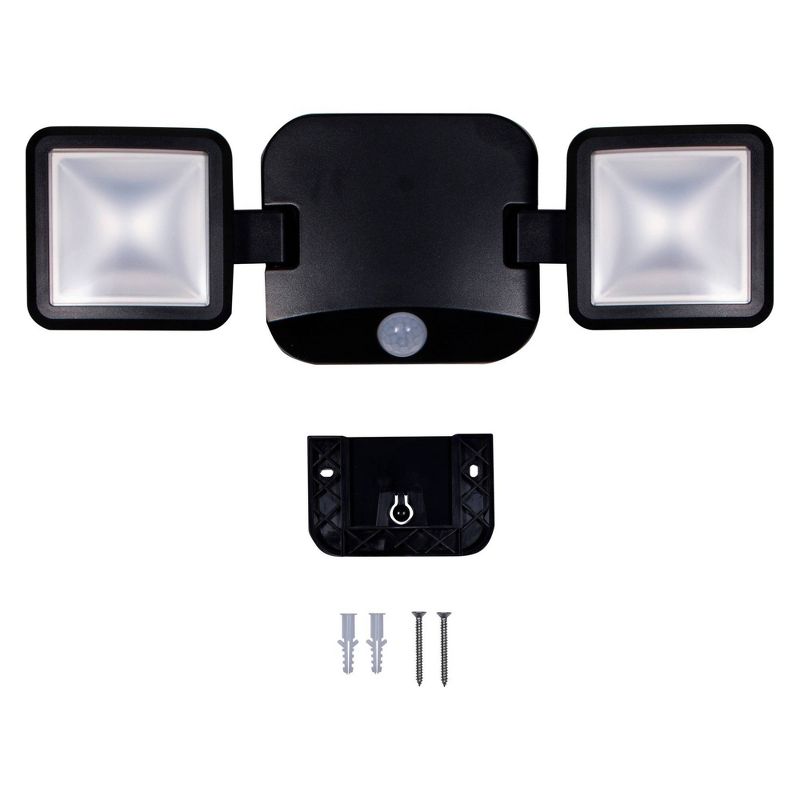 Energizer 600 Lumens Outdoor LED Motion Sensing Dual Head Security Outdoor Wall Light Black, 4 of 11