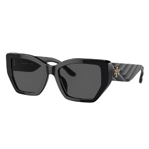 Tory Burch TY 7187U 170987 Womens Irregular Sunglasses Black 53mm - 1 of 3