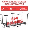 Overhead Garage Storage Rack，Height Adjustable Ceiling Storage Rack 660lbs Weight Capacity, Heavy Duty Metal Hanging Storage Shelves for Garage - 2 of 4