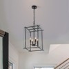 LLHZSY Ultra-White Clear Glass Ceiling Chandelier 4-Light Fixture 15 9/10" - Black - 3 of 4