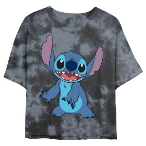 Junior's Women Lilo & Stitch Happy to See Me Crop T-Shirt - 1 of 4