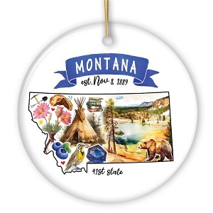 Artistic Montana State Themes and Landmarks Christmas Ornament  3 - 1 of 4