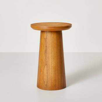 Wooden Round Pedestal Accent Drink Table - Hearth & Hand™ with Magnolia