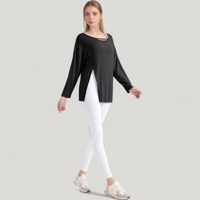 Anna-Kaci Active Women's Long Sleeve Pullover Top with Cutout Scoop Neck and Side Slit Hem - image 5