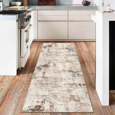 Machine Washable Area Rugs Lightweight Throw Soft Carpet Boho Botanical Floral Ultra-Thin Indoor Rug