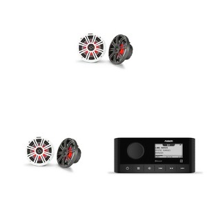 Fusion MS-RA60 Marine Stereo With Wireless Connectivity w/ ( 2 Pair ) KM65 6.5-Inch (165mm) Marine Coaxial Speakers with 3/4-Inch Tweeters, LED, 4-... - 1 of 4