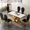 70" Marble Dining Table for 6 People, Rectangular Faux Marble Table with Stainless Steel Base, Modern Dining Table for Kitchen or Dining Room-Koiai - 3 of 4