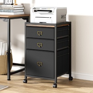 Whizmax Mobile Filing Cabinet for Home Office Fits A4 or Letter Size, Home Office Small Under Desk Storage Cabinet, Black - 1 of 4