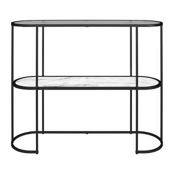 Moon Phases Console Table White Marble/Glass - Mr. Kate