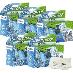 Fujifilm Quick Snap Waterproof 27 exposures 35mm Camera 800 Film, 1 Pack + Quality Photo Microfiber Cloth - 1 of 2