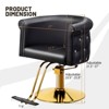 Karl Home Black Gold Modern Heavy Duty Hydraulic Swivel Hair Stylist Salon Chair with Curved Backrest - 3 of 4