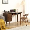 Computer Office Desk , Small Desk with 47.24 Inch, Modern Walnut Finish, Solid Wood Legs - Suitable for Home and Office Use - 2 of 4