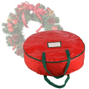 Tiny Tim Totes 24'' Wreath Storage Bag Red - 1 of 4