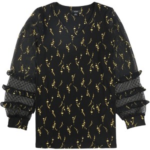 Alfani Womens Delicate Stems Floral Pullover Blouse - 1 of 1