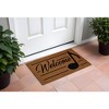 HomeRoots 18" X 30" Brown and Black Coir Welcome Outdoor Door Mat - 2 of 4
