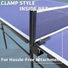 SEVOBAL Table Tennis Accessories 8ft Mid Size Ping Pong Table Foldable Portable Set for Indoor Games, Blue, 50"*26"*6" - 3 of 4