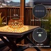 Gulches 2-Pack Brown Rustic 1-Light Smart Solar Tabletop Lantern for Outdoor with Waterproof Plastic Rattan Oval Shade - 2 of 4