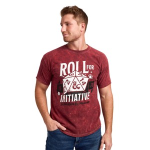 Dungeons & Dragons Roll For Initiative Men's Maroon Mineral Wash Crew Neck Short Sleeve T-shirt - 1 of 4