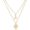HTUTWOO Women Layered Shell Necklace, Gold Seashell Starfish Pendant Necklace , Adjustable Chain, Trendy Beach Vacation Jewelry - 3 of 4