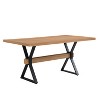 Christopher Knight Home Carol 63" Rustic Metal and Wood X-Shape Dining Table - 4 of 4