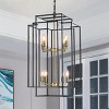 BAOURE 18in Modern 8 Light Black Farmhouse Pendant Light Chandelier, Industrial Adjustable Hanging Light for Living Room Dining Room Foyer - 2 of 4