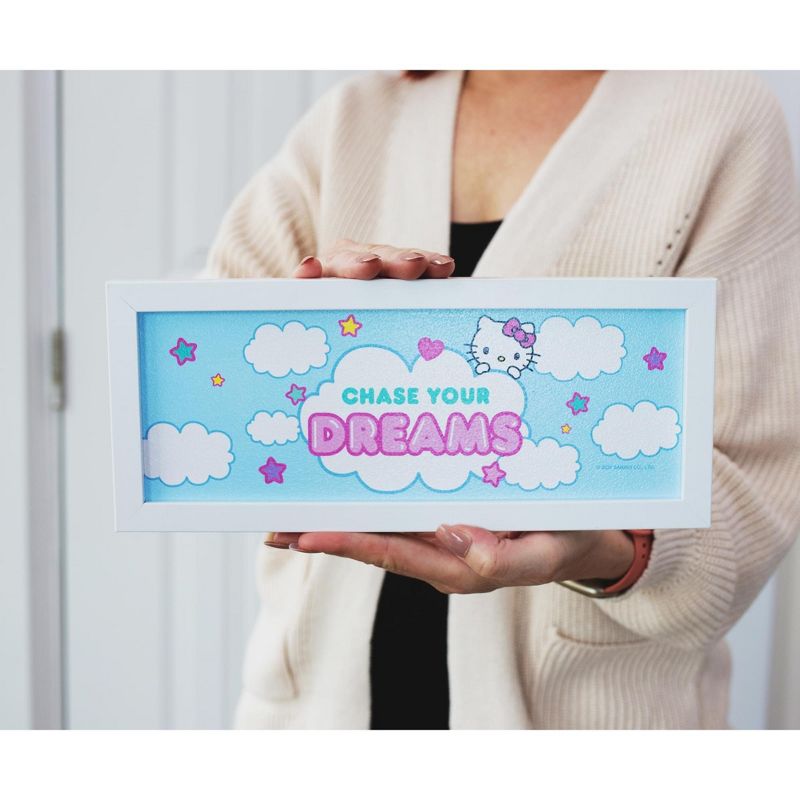 Silver Buffalo Hello Kitty "Chase Your Dreams" Hanging Sign Framed Wall Art | 12 x 5 Inches, 4 of 7
