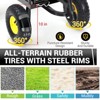 Heavy Duty Steel Garden Cart, Pullable Metal Garden Wagon with 10" Wheels, 180° Rotating Handle and Removable Sides for Outdoor, Farm, Yard - 3 of 4