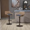 Ridstar Set of 2 Modern Swivel Bar Stools with Footrests & Height-Adjustable Seats for Kitchen & Dining Room-Blue - 3 of 4