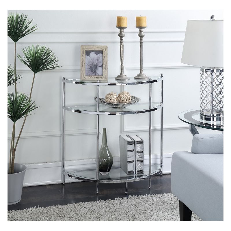 Royal Crest Entryway Table Chrome/Glass - Breighton Home, 4 of 11
