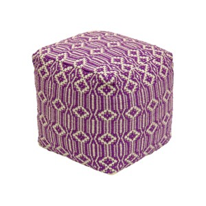 16" Hand Woven Pouf Ottoman Lavender - National Tree Company - 1 of 3
