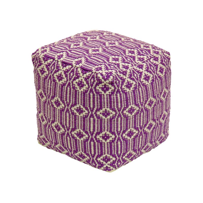 16" Hand Woven Pouf Ottoman Lavender - National Tree Company, 1 of 4