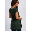 PinkBlush Olive Green Draped Front Maternity Nursing Top - 3 of 4