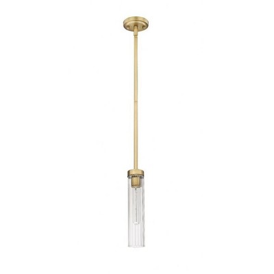 Beau Rubbed Brass and Clear Glass LED Pendant Light