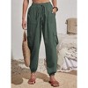 Coolmee Womens Cargo Pants with Pocket Workout Athletic Joggers Drawstring Casual Travel Outdoor Camping Hiking Pants - 2 of 4