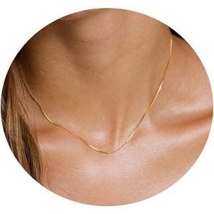Dainty Gold Chain Necklace For Women - 18K Gold Plated Coin Disc Choker With Beaded & Paper Clip Layered Chain, Everyday Jewelry Gift - 1 of 4