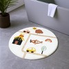 HomeRoots 32" White Yellow And Red Cotton Cars Round Youthful Bath Rug - 2 of 4