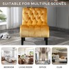 Velvet Armless Accent Chair with Button Tufted Upholstery, Foam Cushion and Solid Wood Legs for Living Room - 4 of 4