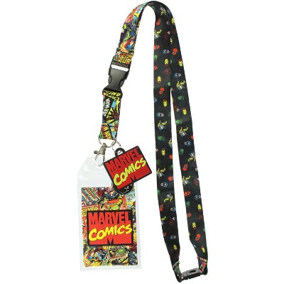 Marvel Comics Page ID Lanyard Badge Holder with 1.5 Rubber Charm Pendant