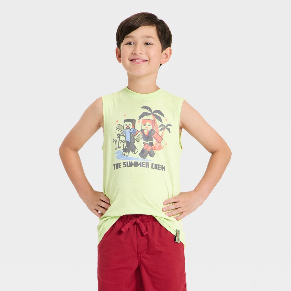Boys' Minecraft "The Summer Crew" Tank Top - Lime Green M