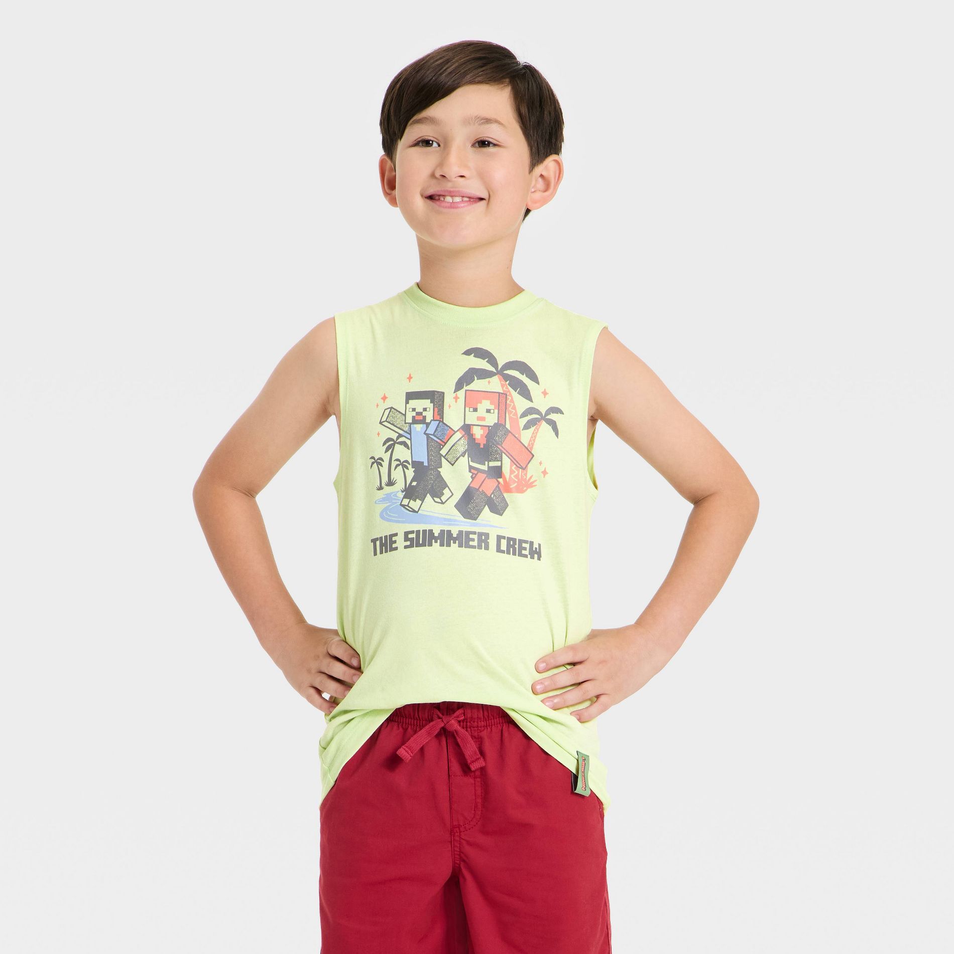 Boys' Minecraft "The Summer Crew" Tank Top - Lime Green