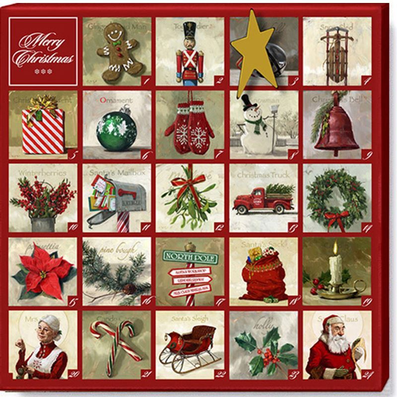 Sullivans Darren Gygi Christmas Advent Calendar Canvas, Museum Quality