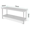 Stainless Steel Kitchen Cart, 36 x 24 x 35 Inches Prep Table with Wheels and Backsplash - 2 of 4