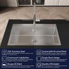 Stainless Steel Kitchen Sink, 32¡åx19¡å Single Bowl, Overmount Handmade Sink in Brushed Nickel, with US Standard Drain and Hook, LS-SSBR02 - 3 of 4