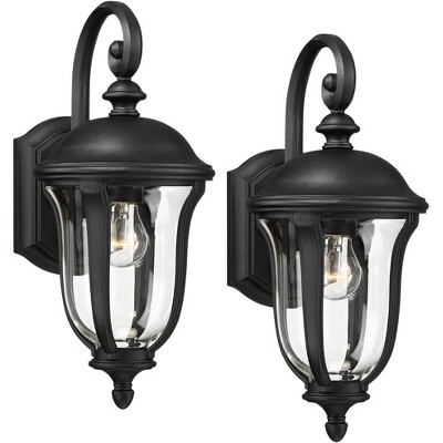 John Timberland Vintage Outdoor Wall Light Fixtures Set Of 2 Black ...