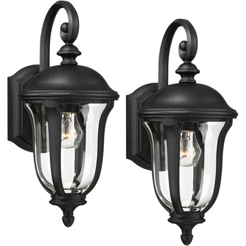 John Timberland Vintage Outdoor Wall Light Fixtures Set Of 2 Black 