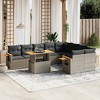 vidaXL 10 Piece Patio Sofa Set with Cushions Gray Poly Rattan - 2 of 4